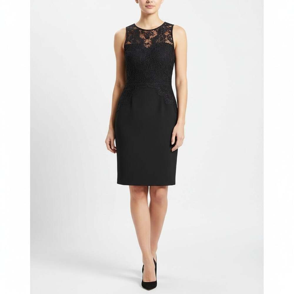 Maurices Black Lace Overlay Sheath Dress Large NWT Sleeveless Wedding Cocktail